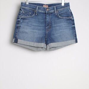 Mother The Cuffed Short in Peppermint Kisses